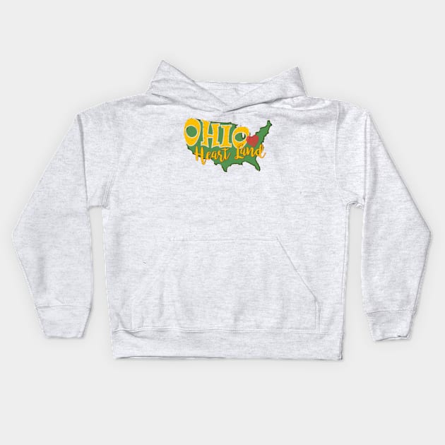 Ohio Heart of it All Kids Hoodie by Bits